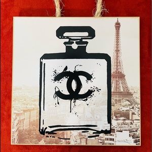 Chic PARIS Theme EIFFEL TOWER Designer Perfume Bottle Hanging WALL ART